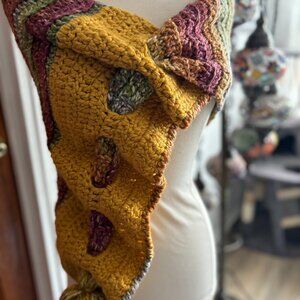 Handmade Crochet over the head scarf.